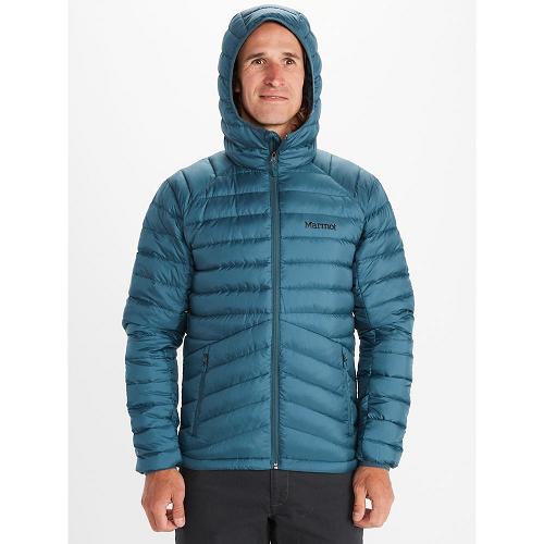 Marmot Highlander Jackets - Mens Down Jacket Blue Grey CA9850637 Canada